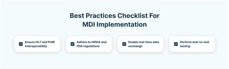 Best practices checklist for MDI implementation