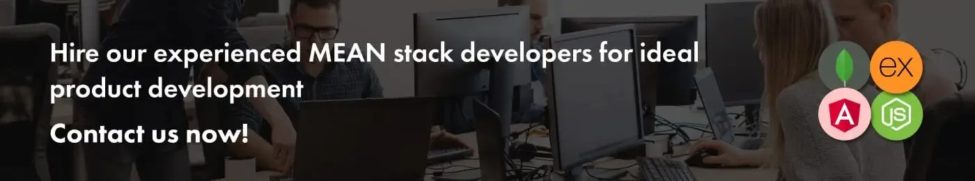 CTA banner for hire MEAN stack developers